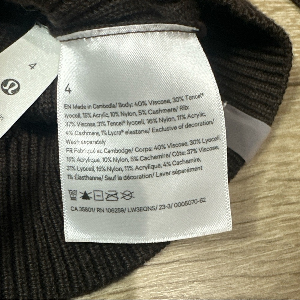 NWOT Lululemon Reversible Crossover Sweater In Espresso - Picture 12 of 16